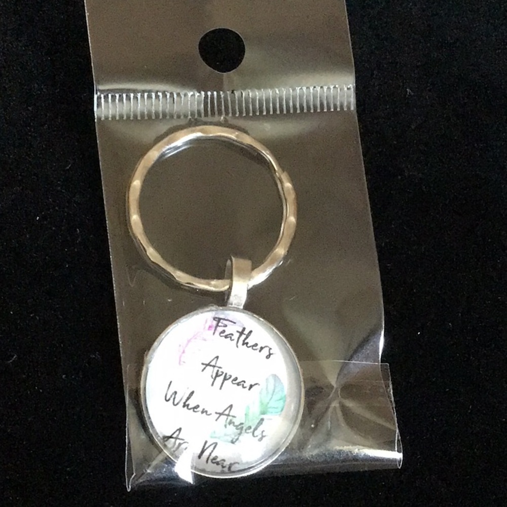 Feathers Appear When Angels Are Near Keychain New